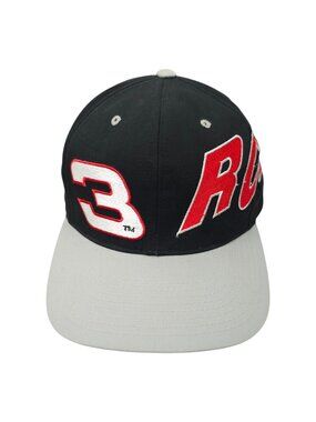 Dale Earnhardt #3 RCR Snapback Hat Black Grey NASCAR Racing Cap Sports Image